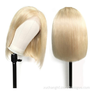 Bob Wig Human Hair Lace Front Wigs 613 Body Wave Virgin Front Wig Blonde Brazilian Hair Swiss Lace Remy Hair Silky Straight Wave